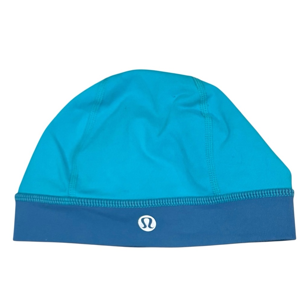 lululemon athletica turquoise and navy beanie